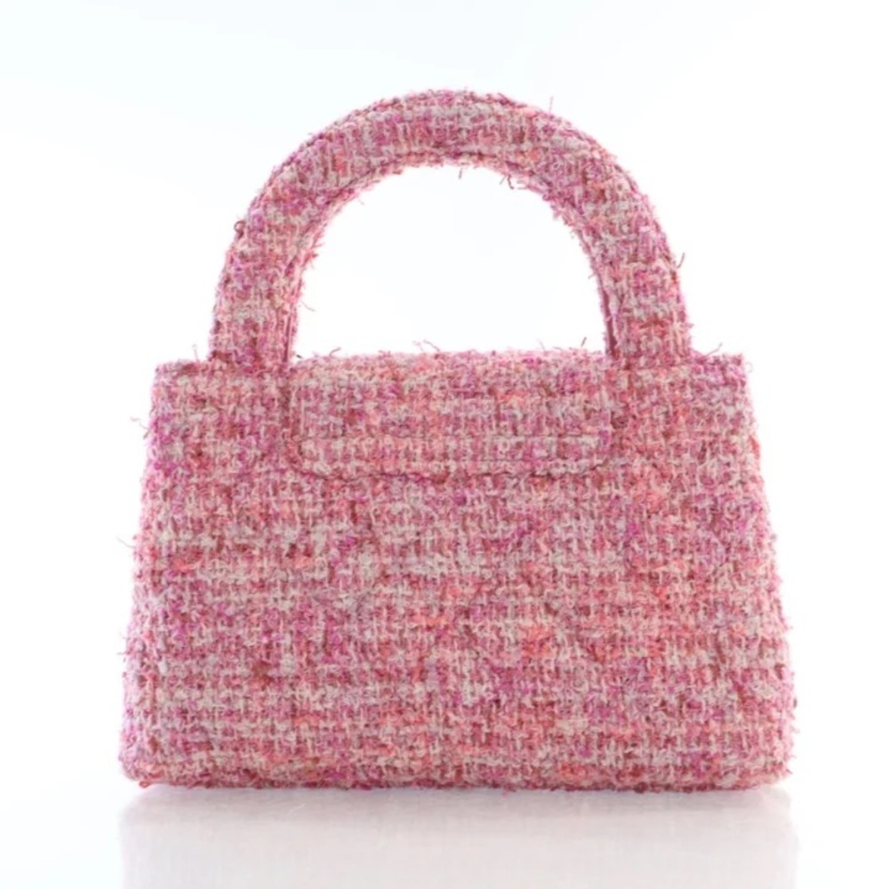 FULL SET AUTHENTIC Chanel 24P Kelly Shopping Bag Small Pink Tweed - Picture 12 of 15